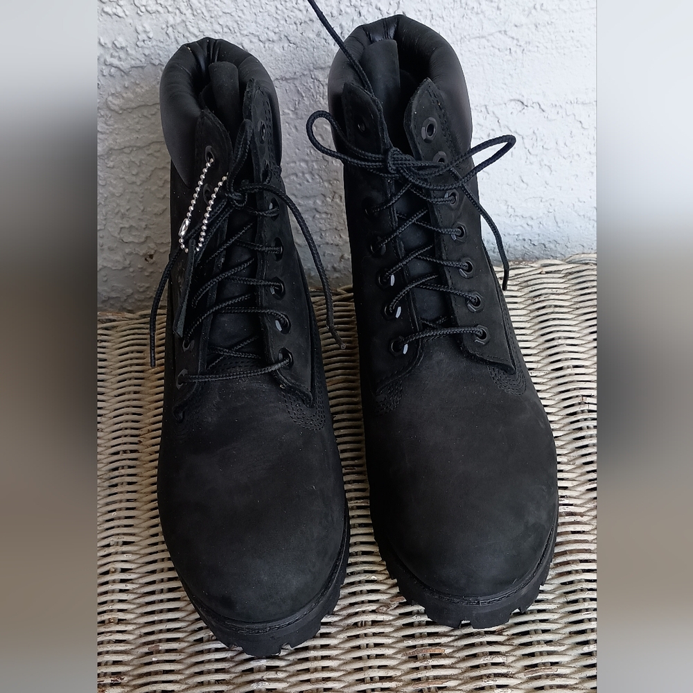 New Timberland Men's 6" Premium Waterproof Boot black Nubuck 7 Wide